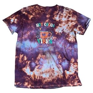 Gildan Ice Dyed Holiday Hot Cocoa Vibes Tshirt Large